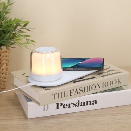 Lampe personnalisée chargeur pas cher Reginal Couleurs : blanc cadeau collaborateur premium