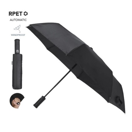 Parapluie personnalisé pas cher - Pulsak Matières : PET recyclé Couleurs : noir personnalisable avec votre logo