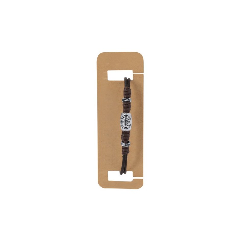 Bracelet personnalisé pas cher Luco Matières : cuir Couleurs : marron