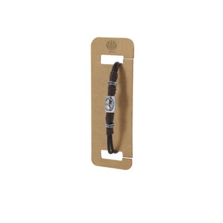 Bracelet personnalisé pas cher Luco Matières : cuir Couleurs : marron personnalisable avec votre logo