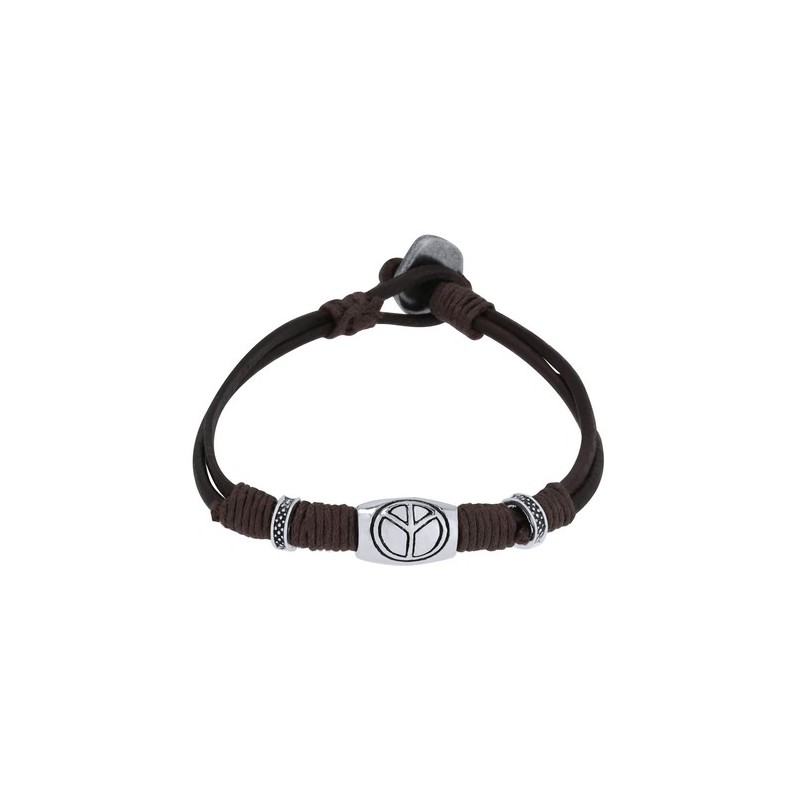 Bracelet personnalisé pas cher Luco Matières : cuir Couleurs : marron cadeau entreprise pas cher
