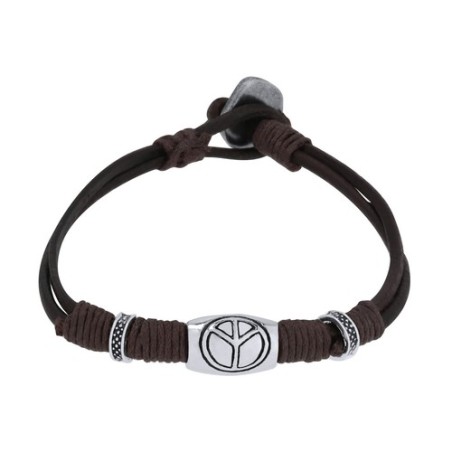 Bracelet personnalisé pas cher Luco Matières : cuir Couleurs : marron cadeau entreprise pas cher
