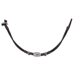 Bracelet personnalisé pas cher Luco Matières : cuir Couleurs : marron goodies publicitaire événementiel