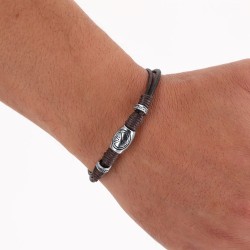 Bracelet personnalisé pas cher Luco Matières : cuir Couleurs : marron impression haute définition