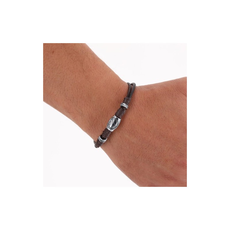 Bracelet personnalisé pas cher Luco Matières : cuir Couleurs : marron impression haute définition