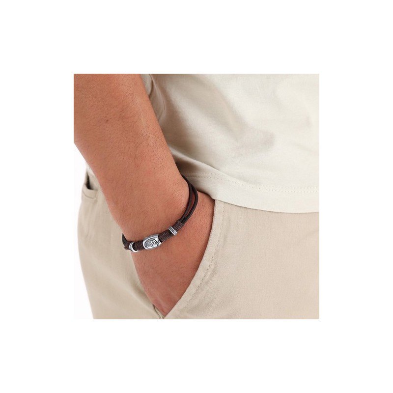 Bracelet personnalisé pas cher Luco Matières : cuir Couleurs : marron marquage laser ultra précis