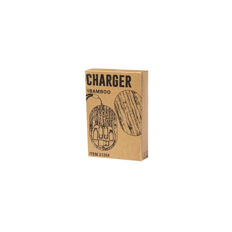 Chargeur sans fil  en bambou personnalisé - Chargeur Eliot Matières : bambou objet promotionnel éco-responsable