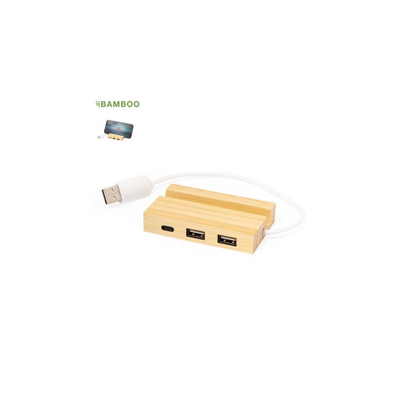 HUB USB Éco-responsable Personnalisé pas cher - Cirzo Matières : bambou