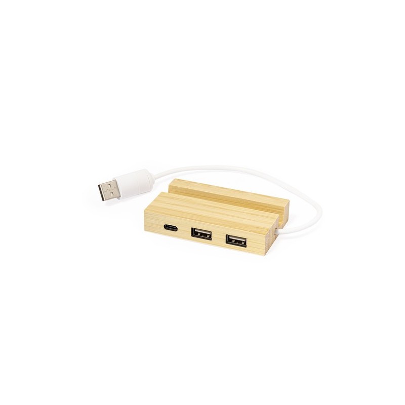 HUB USB Éco-responsable Personnalisé pas cher - Cirzo Matières : bambou personnalisable avec votre logo