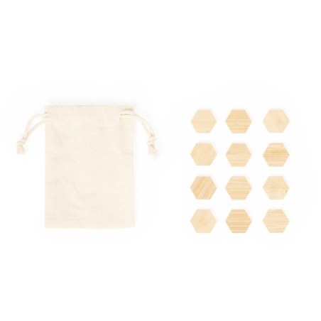 Set d'Aimants Éco-responsables Personnalisés en Bambou Lirix Matières : bambou personnalisable avec votre logo