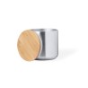 Set de Mugs et Bouteilles Isothermes Pratiques Personnalisés Debris pas cher Matières : bambou Couleurs : argenté livraison expr