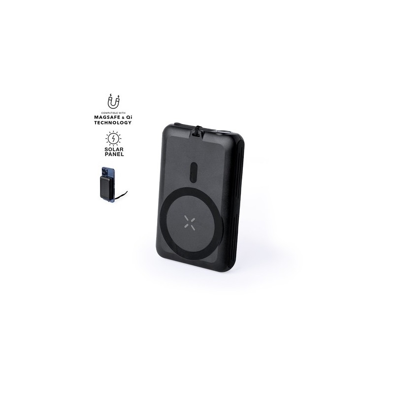 Power Bank Éco-responsable Personnalisée 5000 mAh pas cher Haryin Couleurs : noir personnalisable avec votre logo