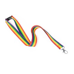 Lanyard Publicitaire Personnalisé Mapik Matières : polyester Couleurs : rainbow marquage laser ultra précis