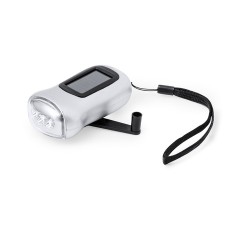 Lampe de Poche Éco-responsable Solaire Personnalisée pas cher - Rogla Couleurs : argenté cadeau entreprise pas cher