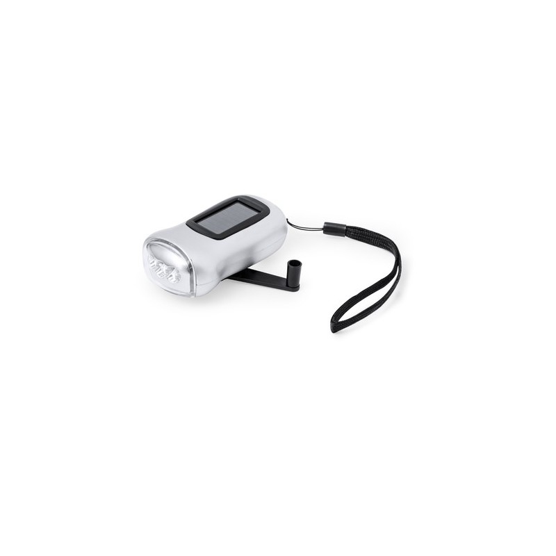 Lampe de Poche Éco-responsable Solaire Personnalisée pas cher - Rogla Couleurs : argenté cadeau entreprise pas cher