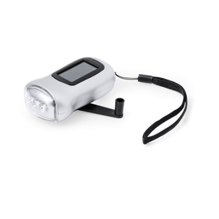 Lampe de Poche Éco-responsable Solaire Personnalisée pas cher - Rogla Couleurs : argenté cadeau entreprise pas cher
