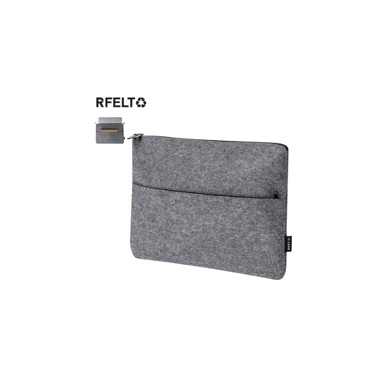 Housse Personnalisée en Feutre RPET Éco-responsable pour Ordinateur Portable Ginax Matières : PET recyclé Couleurs : gris person
