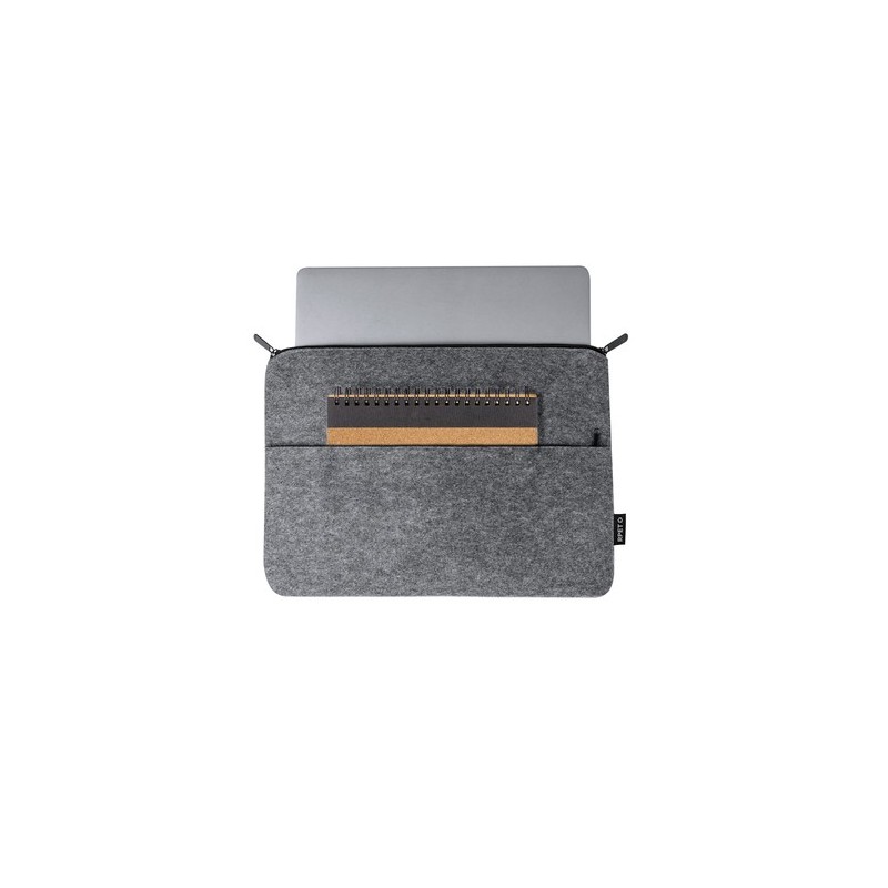 Housse Personnalisée en Feutre RPET Éco-responsable pour Ordinateur Portable Ginax Matières : PET recyclé Couleurs : gris goodie