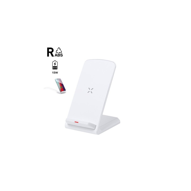 Chargeur Éco-responsable Sans Fil Personnalisé pas cher Tayil RCS Matières : ABS recyclé Couleurs : blanc personnalisable avec v