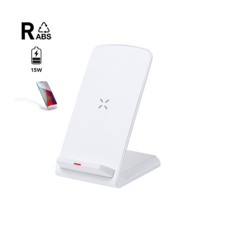 Chargeur Éco-responsable Sans Fil Personnalisé pas cher Tayil RCS Matières : ABS recyclé Couleurs : blanc personnalisable avec v