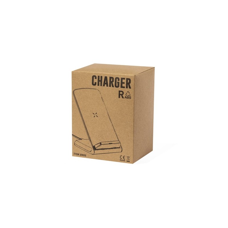 Chargeur Éco-responsable Sans Fil Personnalisé pas cher Tayil RCS Matières : ABS recyclé Couleurs : blanc objet promotionnel éco