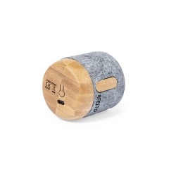 Haut-Parleur Éco-responsable Bluetooth en Bois de Bambou - Boitok Matières : bambou Couleurs : gris impression haute définition