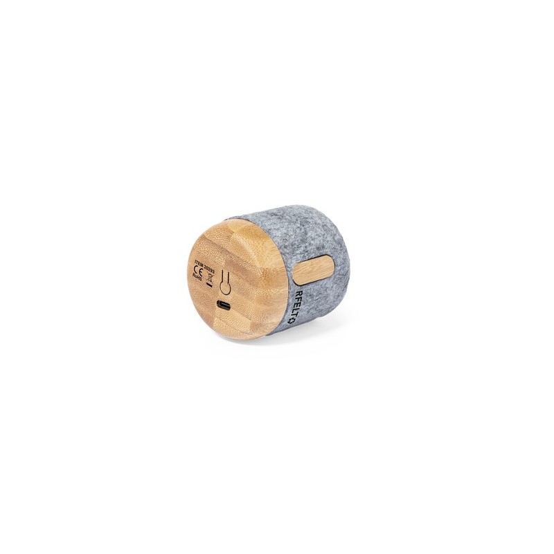Haut-Parleur Éco-responsable Bluetooth en Bois de Bambou - Boitok Matières : bambou Couleurs : gris impression haute définition