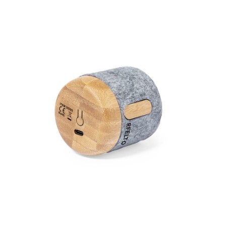 Haut-Parleur Éco-responsable Bluetooth en Bois de Bambou - Boitok Matières : bambou Couleurs : gris impression haute définition