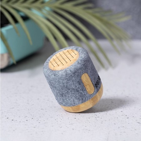 Haut-Parleur Éco-responsable Bluetooth en Bois de Bambou - Boitok Matières : bambou Couleurs : gris marquage laser ultra précis