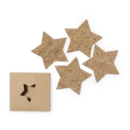 Set Éco-responsable de Sous-Verres Cadeaux d'Entreprise Danop Matières : liège objet publicitaire robuste
