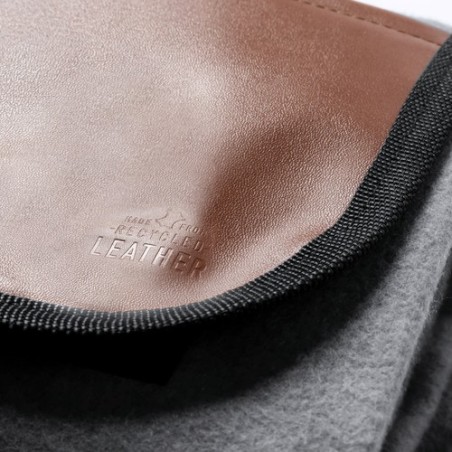 Couverture Éco-responsable Personnalisée de Pique-Nique pas cher - Pirsoy Matières : cuir recyclé Couleurs : gris marquage laser
