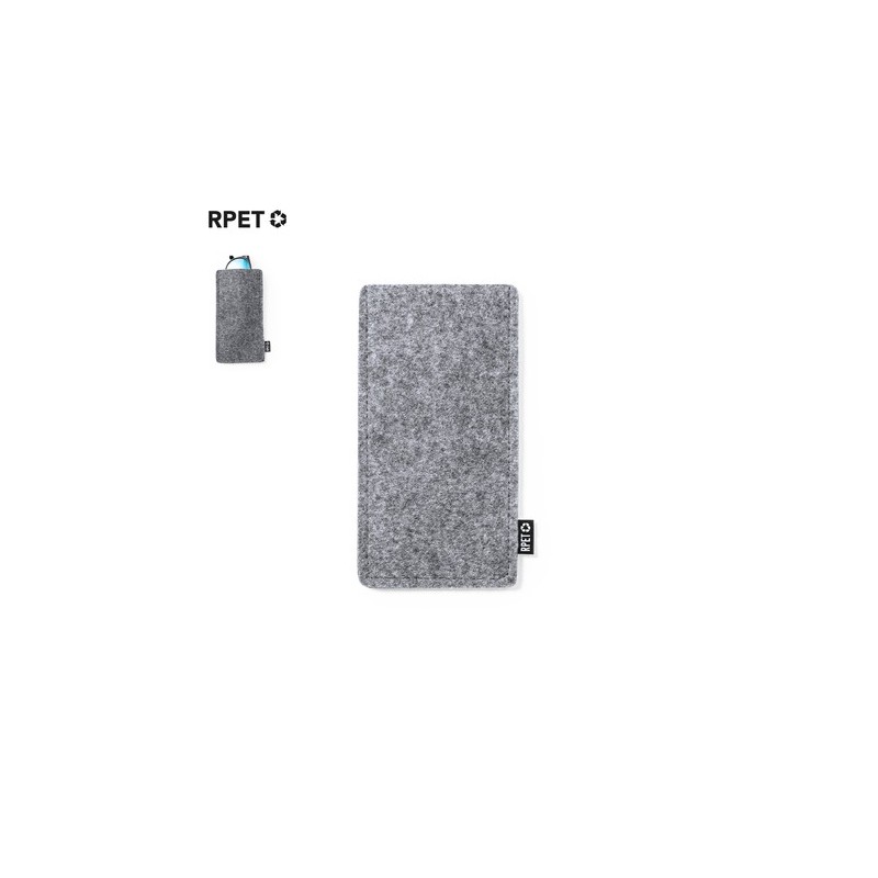 Étui Éco-responsable Pratique Personnalisé en Feutre RPET Kalermix Matières : PET recyclé Couleurs : gris personnalisable avec v