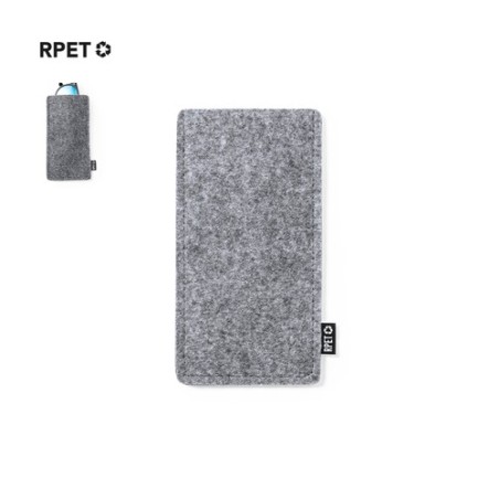 Étui Éco-responsable Pratique Personnalisé en Feutre RPET Kalermix Matières : PET recyclé Couleurs : gris personnalisable avec v