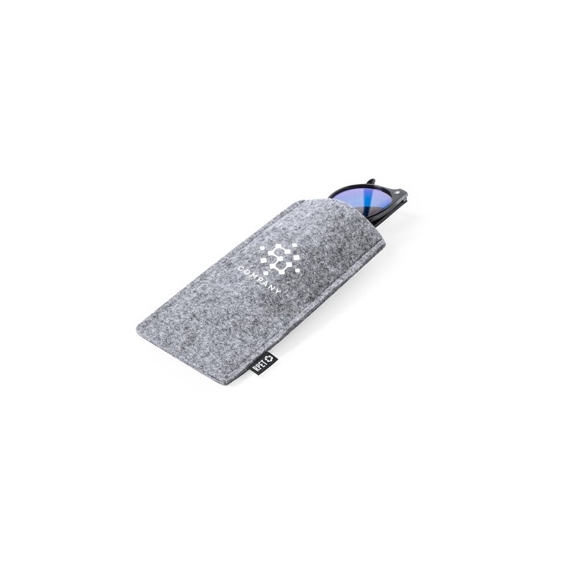 Étui Éco-responsable Pratique Personnalisé en Feutre RPET Kalermix Matières : PET recyclé Couleurs : gris impression haute défin