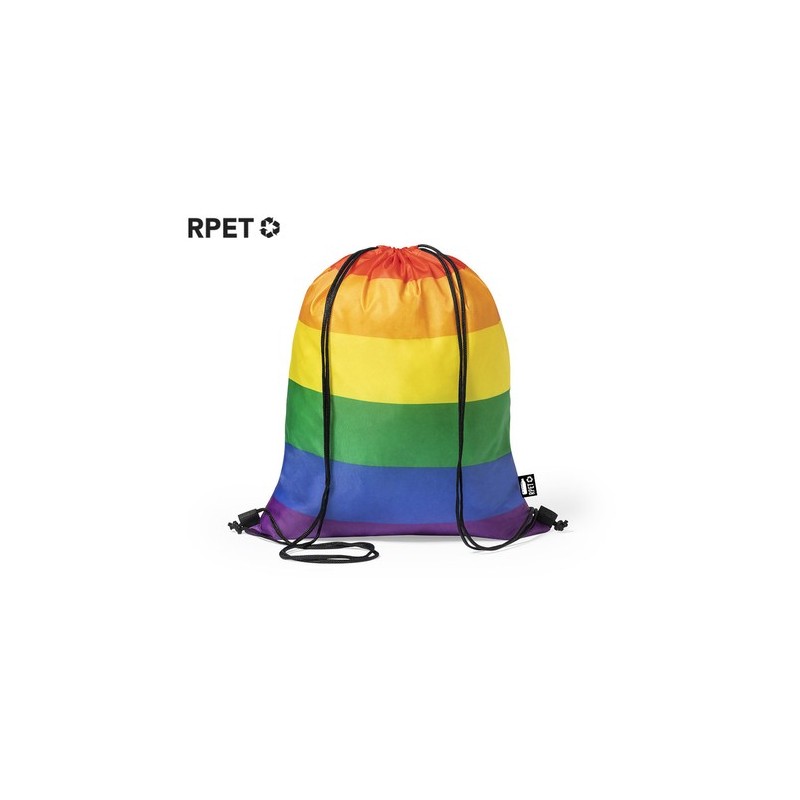 Sac à Dos Éco-responsable Coloré Personnalisé - Marsha Matières : PET recyclé Couleurs : rainbow personnalisable avec votre logo