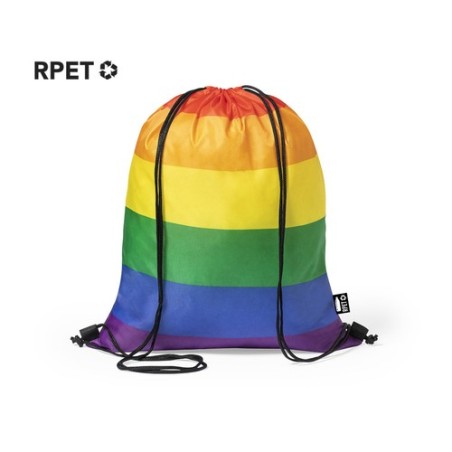 Sac à Dos Éco-responsable Coloré Personnalisé - Marsha Matières : PET recyclé Couleurs : rainbow personnalisable avec votre logo