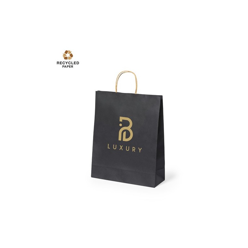 Sac Éco-responsable Résistant Personnalisable - Linel Matières : papier recyclé Couleurs : noir personnalisable avec votre logo