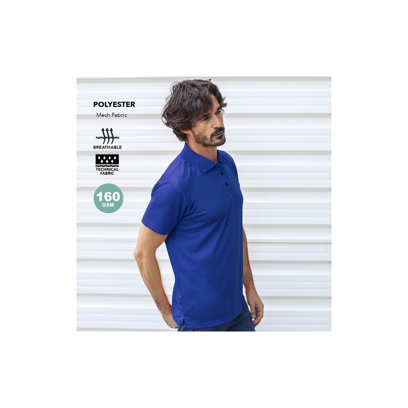 Polo Publicitaire Personnalisé en Textile - Tecnic Ratlam Matières : polyester Taille textile : M Couleurs : bleu marine personn