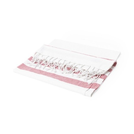 Paréo Serviette Bicolore Éco-responsable 100% Coton Sally Matières : coton Couleurs : rouge impression logo haute qualité