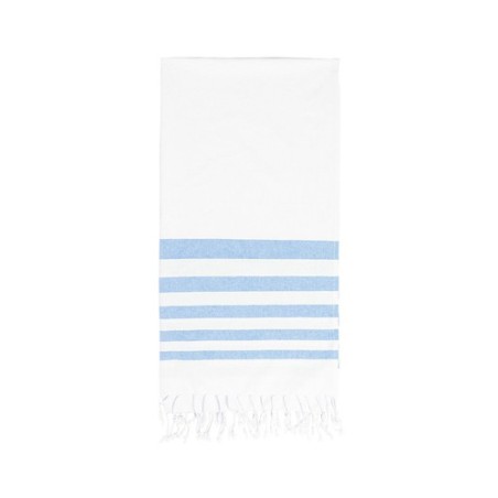 Paréo Serviette Bicolore Éco-responsable 100% Coton Sally Matières : coton Couleurs : bleu clair cadeau entreprise pas cher