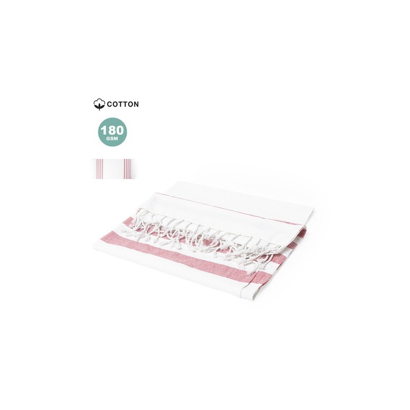 Paréo Serviette Bicolore Éco-responsable 100% Coton Sally Matières : coton Couleurs : bleu clair marquage laser ultra précis