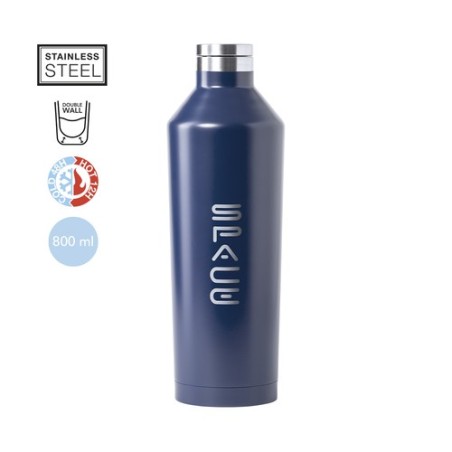 Bouteille Isotherme Personnalisée Éco-responsable Bidon Thermique Gristel Matières : acier inoxydable Couleurs : bleu marine goo