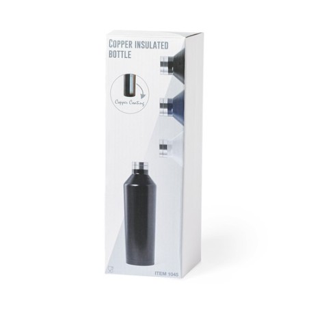 Bouteille Isotherme Personnalisée Éco-responsable Bidon Thermique Gristel Matières : acier inoxydable Couleurs : bleu marine per