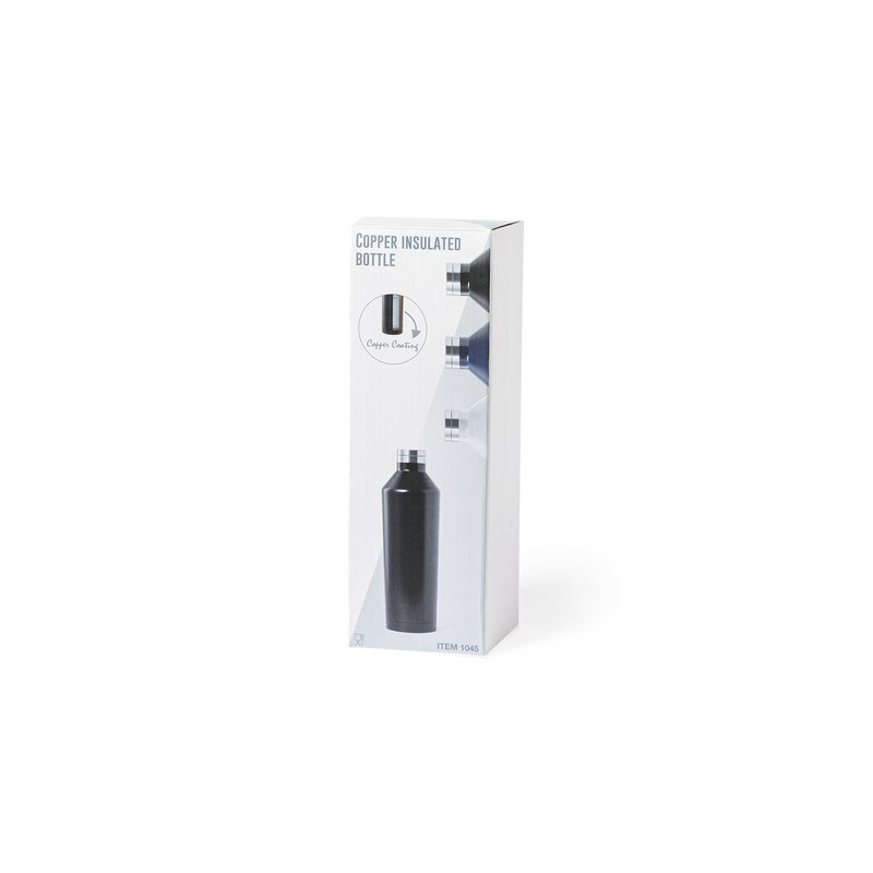 Bouteille Isotherme Personnalisée Éco-responsable Bidon Thermique Gristel Matières : acier inoxydable Couleurs : blanc objet pro