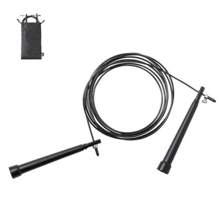 Corde à Sauter Éco-responsable Personnalisée - Lakex Couleurs : noir personnalisable avec votre logo