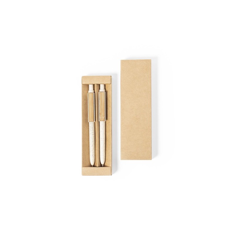 Set de Stylos et Porte-mines Éco-responsables Personnalisés Bruneok Matières : bambou personnalisable avec votre logo