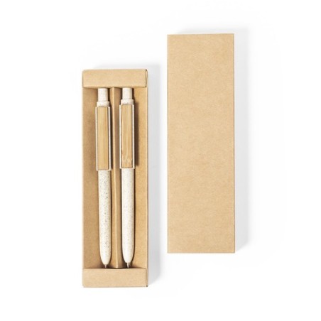 Set de Stylos et Porte-mines Éco-responsables Personnalisés Bruneok Matières : bambou personnalisable avec votre logo
