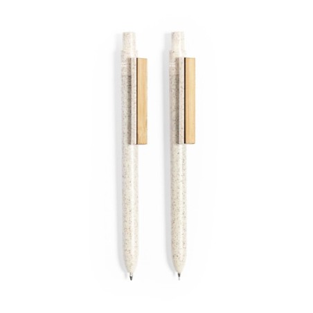Set de Stylos et Porte-mines Éco-responsables Personnalisés Bruneok Matières : bambou objet promotionnel éco-responsable