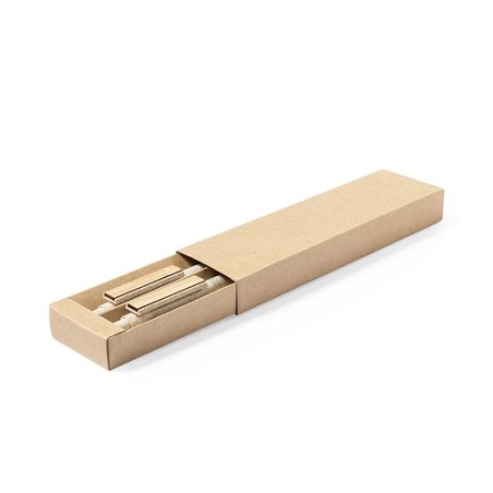 Set de Stylos et Porte-mines Éco-responsables Personnalisés Bruneok Matières : bambou impression logo haute qualité