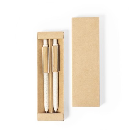 Set de Stylos et Porte-mines Éco-responsables Personnalisés Bruneok Matières : bambou goodies personnalisé en stock